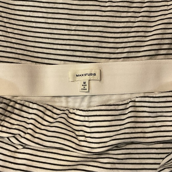 MAX STUDIO ELASTIC WAIST SKIRT BLUE & WHITE STRIPED SIZE MEDIUM - Picture 3 of 3